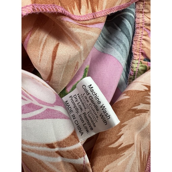 Shein Dress Womens XL Pink Tropical Floral Strapless Mini Polyester - Picture 12 of 13